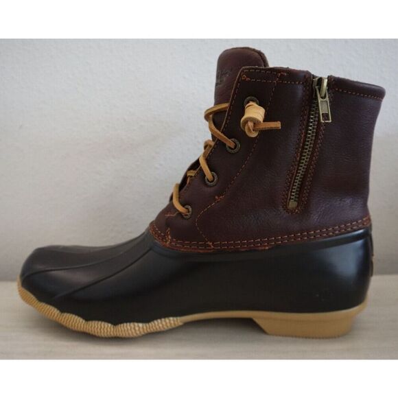 Sperry Top-Sider STS91176 Women's Sz 12M Tan/Dark Brown Saltwater Duck Boots - Picture 6 of 16